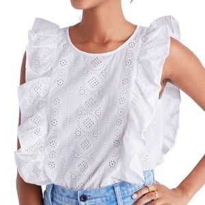 Madewell Bellflower Eyelet Ruffle Tank